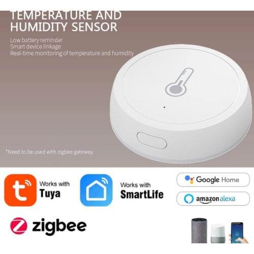 ZigBee Smart Temperature And Humidity Sensor Battery Powered Real-time Monitor Work With Smart Life/Tuya APP Alexa Google Home