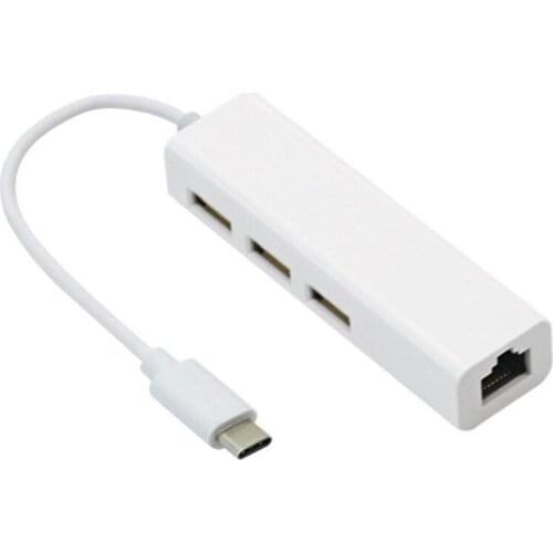 USB 3.1 USB 2.0 Type C to Multiple 3 Ports Hub with Ethernet Network LAN Adapter