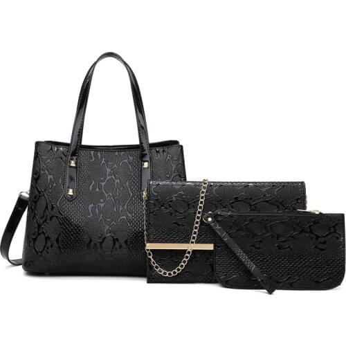 High Quality Women Pu Leather Handbags Fashion Ladies 3 Pieces Set Shoulder Messenger Bags Designer Female Tote Crossbody Bags