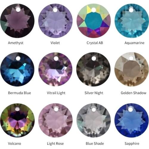 XiChuan Elegant Charm K9 Glass Rhinestone Pendant Round Shape One Hole Crystal Stone Strass DIY Wedding Pendant Earring Friends