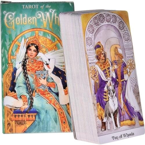 Vivid Tarot Card Golden Wheel Infinite Cycles Life Conveys Table Game Tarot English Divination Tarot ​Family Party Playing Cards