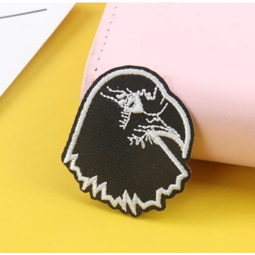 10PCS Animal Eagle Head Embroidered Patches Punk Rock Applique Stickers Badge Iron on Patches for Clothing Accessories Wholesale