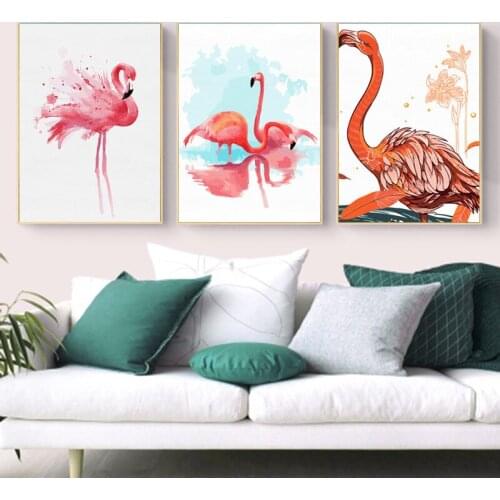 40x50x3 Panels Flamingo DIY Painting By Numbers Kid Coloring Painting By Numbers For Unique Gift Room Decoration