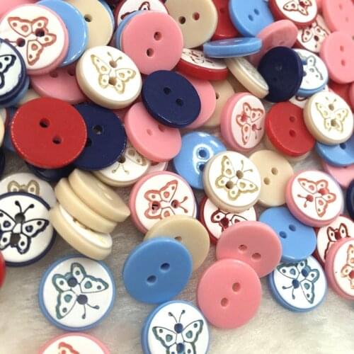 50/100pcs 12mm Mix Butterfly Plastic Buttons Scrapbooking Sewing Craft PT128