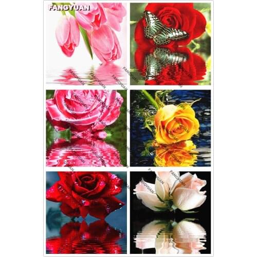Full Drill Diamond Embroidery Mosaic 5D Diy Diamond Painting Flowers Cross Stitch Kits Rose Art Picture Home Decoration Gift