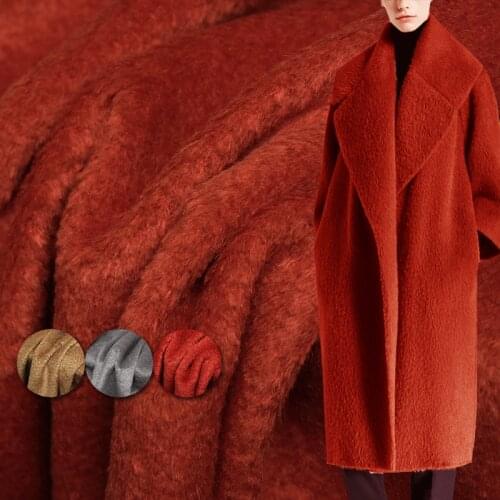 White Waxberry Alpaca Suri Wool Fabrics Garment Materials Winter Women Overcoat Jaacket Sewing DIY clothes Tailor Freeshipping