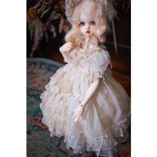 BJD doll clothes is suitable for 1/3 1/4 1/6 size lace tea dyed retro doll dress palace doll dress doll accessories