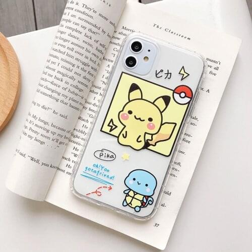 Pokemon Pikachu Phone Case for IPhone 7 / 8 / Plus /X / XS / XR / XS Max /11/12/ Pro / Cute Cartoon Anti-fall Silicone Case