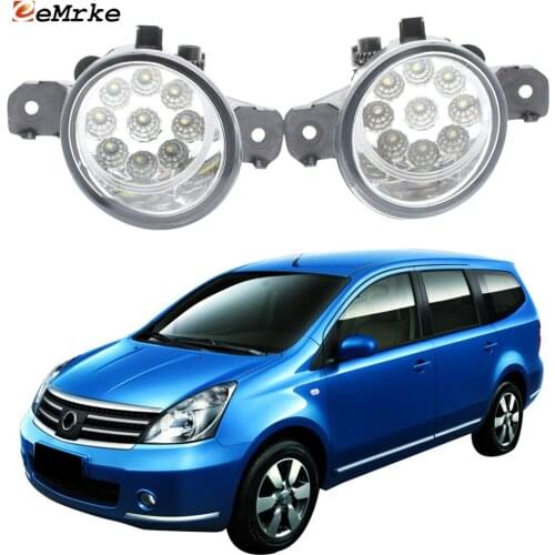 EEMRKE 2 Pcs 9-Pieces Led Fog Lights H11 12V Front Bumper Light Halogen for Nissan Livina Geniss /Grand Livina/Livina 2006-2013