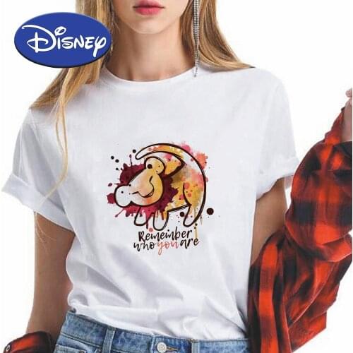 Disney Lion King Tops Tee Remember Who you are Simba Women T-shirt Brave and Fearless Girl Power T-shirts girls can do anything