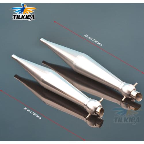 Good Quality CNC Aluminum Alloy mufflered pipe Length About L365mm /L395mm for 23-30cc Zenoah gas marine engine for rc boat