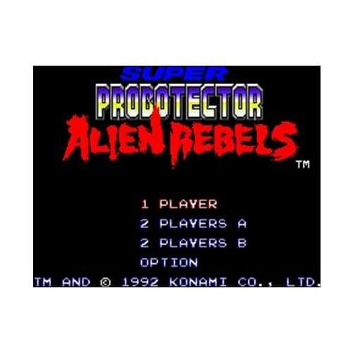 Super Probotector - The Alien Rebels NTSC Version 16 Bit 46 Pin Big Gray Game Card For USA Game Players