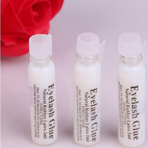 5pcs 2ml False Eyelash Glue Transparent Glass Travel Size Eyelid Glue Stick Super Lash Glue Eyelash Adhesive Eyelash Glue