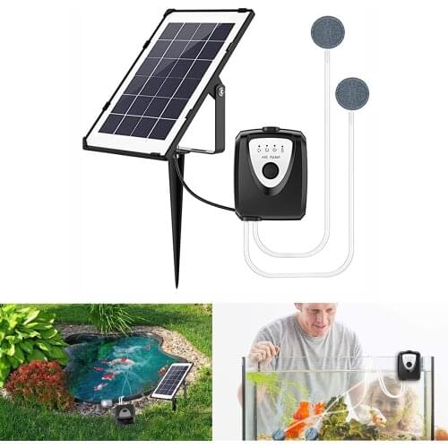 Solar Air Pump Kit Water Air Pump Oxygenator Solar Aerator With Oxygen Hoses For Pond Fish Tank Garden Outdoor Fishing