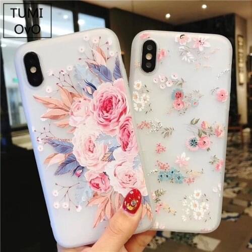 For iPhone X Simple Pink Girl Flower Plants Matte Back Phone Cover For iPhone 6 6S 7 8 Plus Unicorn Silicone Phone Case Funda
