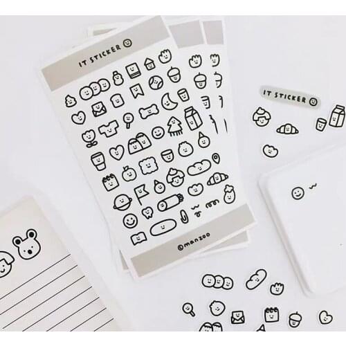 Cute Animal Cartoon Bread Decor Stickers Korean Hand Drawing Stick Label Ins DIY Scrapbook Diary Album Kawaii Stationery Sticker