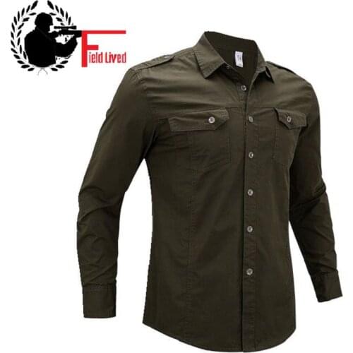 Military Style Men Shirts Long Sleeve Cotton Cargo Tactical Army Top Male Shirt Green Khaki Navy Blue Big Size Plus 4XL Xxxl 5xl