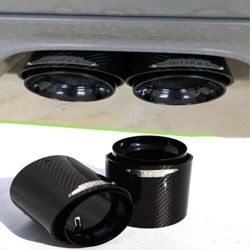 Black Chrome and Carbon Fiber Muffler Tip Fit for Mini Cooper Exhaust Tip R55 R56 R57 R58 R59 R60 R61 F54 F55 F56 F57 F60