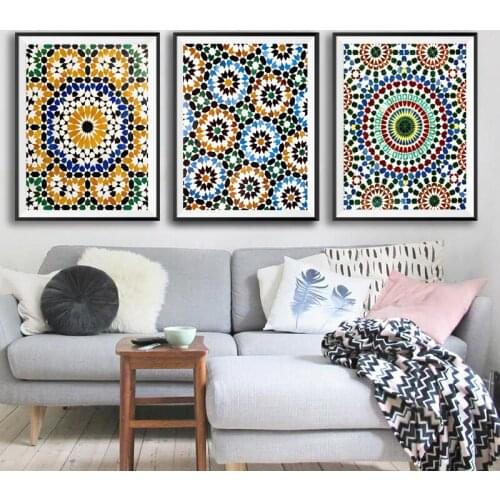 Moroccan Pattern Posters and Prints Abstract Nordic Paintings Bedroom Decoration Art Pictures for Home Design Frameless