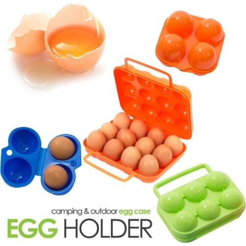 Outdoor Camping Tableware Portable Camping BBQ Picnic Egg Box Container Egg Storage Boxes Travel Kitchen Utensils Camping Gear