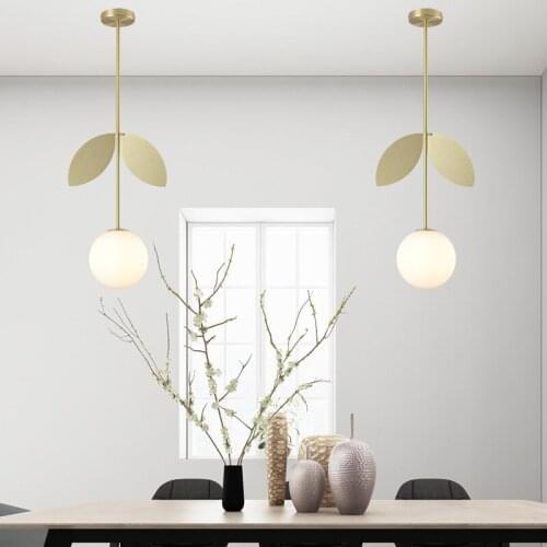 Glass Ball Pendant Lamp Indoor Lightings Nordic Modern Art Decor Glass Sprout Lamp Living Room Bedroom Hanging Lamp