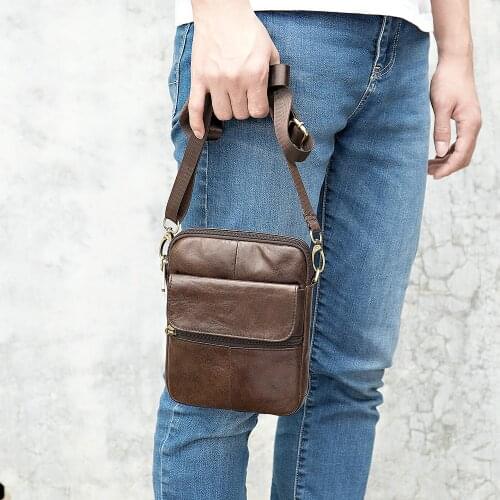 Luufan 2020 New Fashion Genuine Leather Shoulder Bag for man Small Messenger Bags Mini Travel Crossbody Bag Men Flap Bag Male