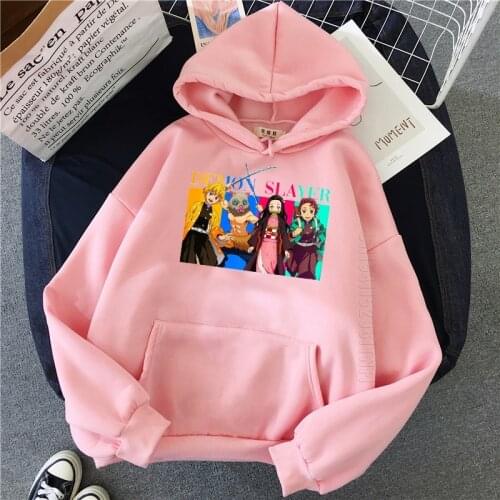 Demon Slayer Anime Hoodie Oversized Sales Harajuku Pullover Clothes Men Daily Casual Hip Hop Couple Full Streetwear