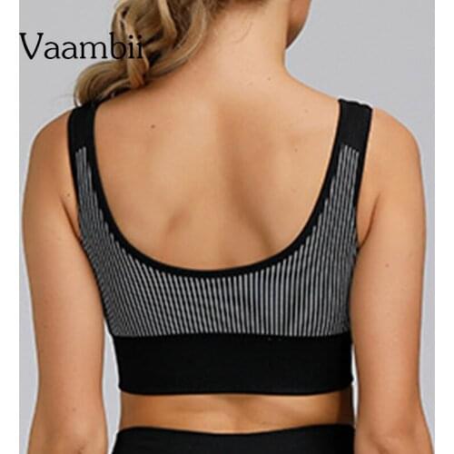 Open Back Training Top with Cups Wide Straps Seamless Top Yoga Bras Push Up Sport Bra Without Bones Womens Sport Wear