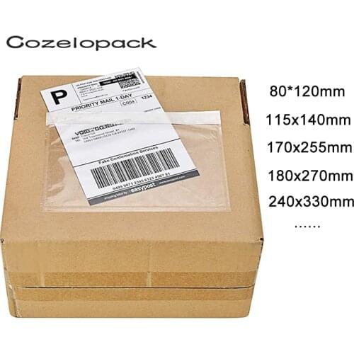50PCS/14sizes Packing List Envelope Clear Face Invoice Slip Enclosed Pouch Self Adhesive Shipping Invoice Label Envelopes