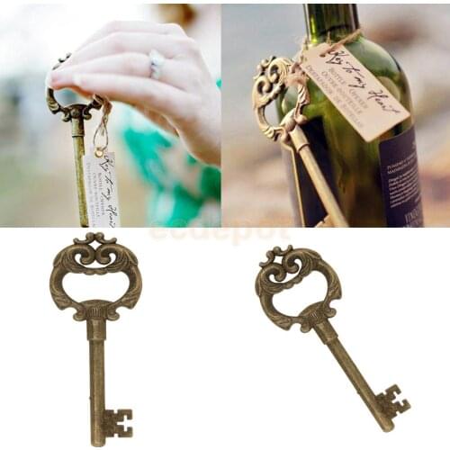 Vintage Metal Key Bottle Opener Key Ring Key Chain Beer Soda Cap Opener Gift Wedding Favor