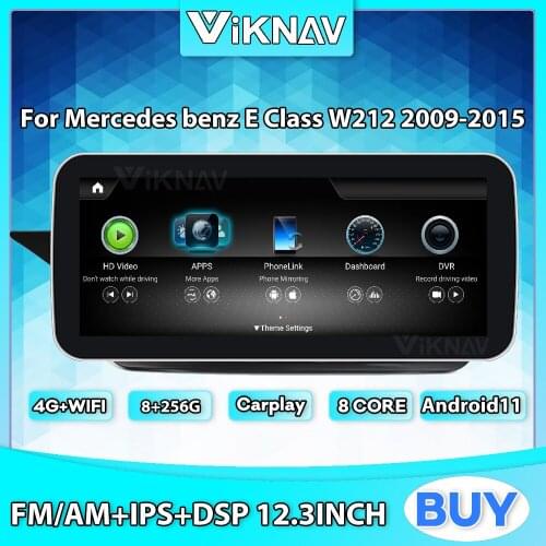 12.3inch android 11 Eight Core Car radio for Mercedes benz E Class W212 2009-2015 GPS Navigation 2din DVD multimedia Player 2din
