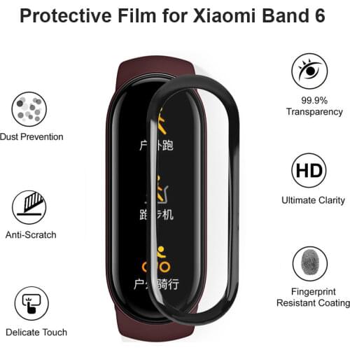 2Pcs Protective Film Glass For Xiaomi Mi Band 6 Cover Screen Protection Film For Xiaomi MiBand 6 Straps Soft Glass Film