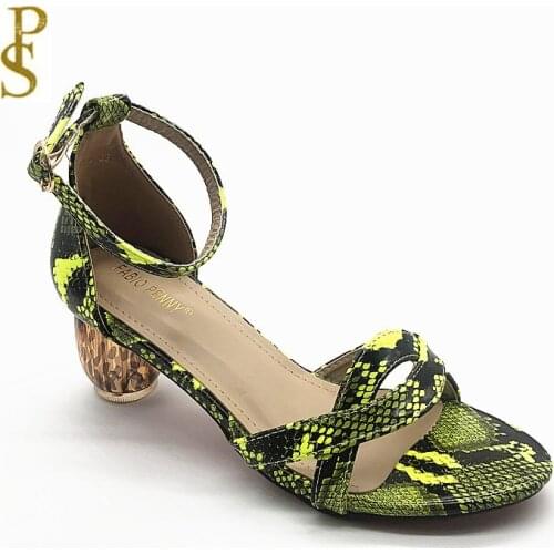 Crystal sandals for ladies Fashion sandals with round heels Womens high heels shoes