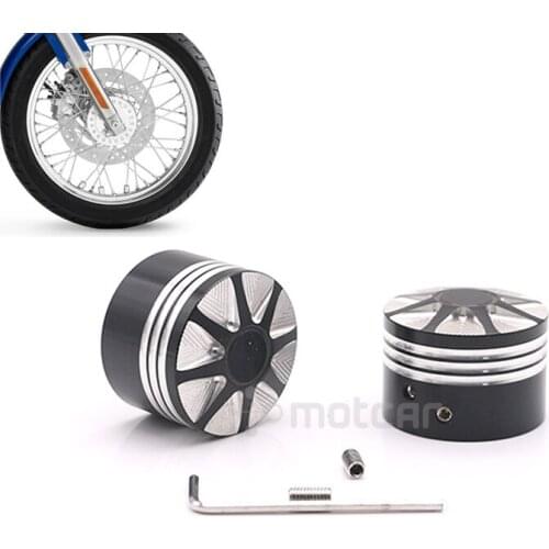 1 Pair Motorcycle Black Front Axle Nut Cover Bolt For Harley Touring Softail Road King Glide FLTR 2018 New Arrival