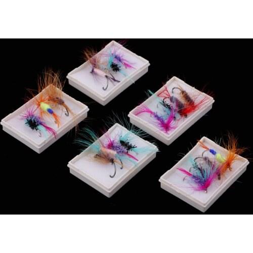 20pcs Sturdy Hand-tied Sinking Insect Nymph Wet Flies with Barbed Single Hook 3 Sizes