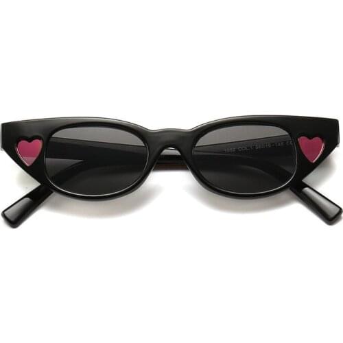 2018 Sunglasses Black Cute Women Sexy Love Fashion Retro Cat Eye Sun Glasses Vintage 90s Red Glasses Ladies Cateye UV400 Eyewear