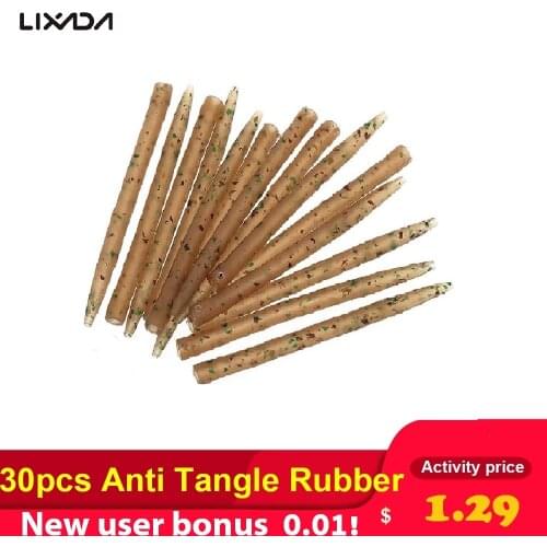 30pcs/lot 54mm Anti Tangle Rubber Sleeves Connect with Fishing Hook Carp Coarse for Carp Fishing Accessories