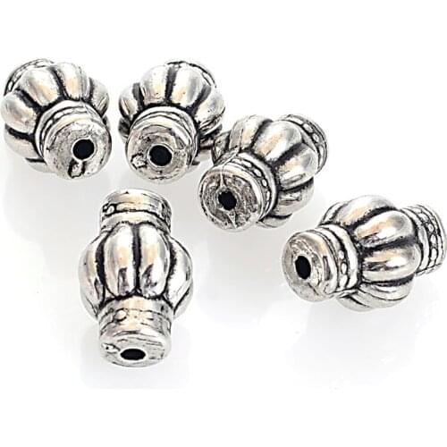 70 pcs 12x19mm Fluted Corrugated Strip Antique Silver Plating Acrylic CCB Antique Design Beads For Jewelry Making Accessories