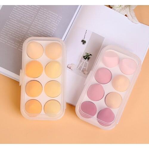 8 Grids Makeup Puff Storage Box Plastic Empty Cosmetic Sponge Drying Box Portable Egg Shaped Storage Stand Makeup Tools