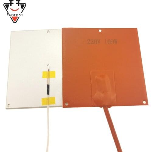 FUNCORE 1 Set Voron 0 3D Printer Parts Silicone Heating Pad and Hot Bed Support Aluminum Plate Z-axis Support Plate