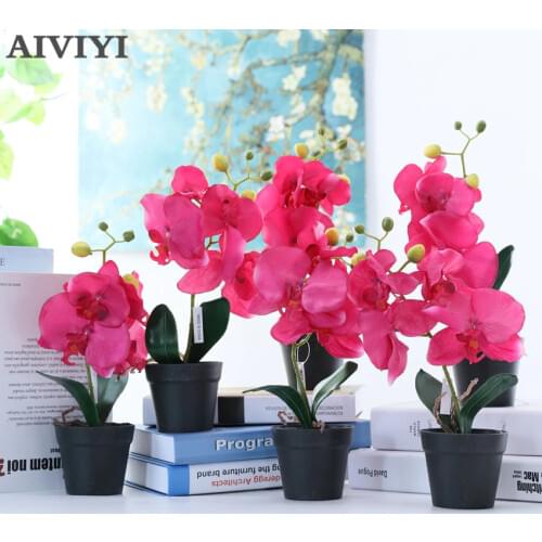 Phalaenopsis Orchid Bonsai Creative Garden Decoration Artificial Potted Plants Magnolia Flower Artificial Flowers Orchid