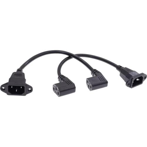 IEC320 C14 to C13 Extension cord,C14 with screw holes and C13 Short, 25cm lenght, H05VV-F 3G0.75mm