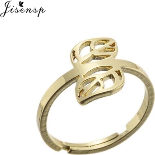 Jisensp Vintage Tree Branch Leaves Open Ring for Women Bijoux Personality Adjustable Female Finger Rings Anillos Wholesale Xmas