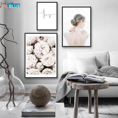 Scandinavian Girl Hug Quote Flower Canvas Painting Wall Art Posters And Prints Modern Decorative Pictures Nordic Decoration Home