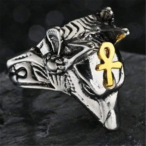 Animal Gothic Rings for Men Women Retro Alloy Biker Rock Rap Adjustable Exaggeration Opening Owl Head Ring Punk Hip Hop