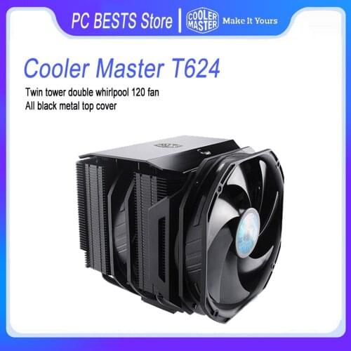 Cooler Master T624 6 Heat pipe cpu cooler double tower Desktop host computer 140 black fan for Intel AMD