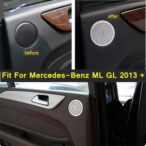 Lapetus Car Styling Stainless Steel Rear Door Speaker Molding Cover Trim 2 Pcs / Set Fit For Mercedes-Benz ML GL 2013 2014 2015