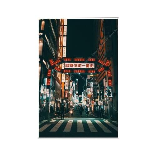 Lot style Choose Japan Tokyo City Night Urban Lights Landscape Art print Silk poster Home Wall Decor