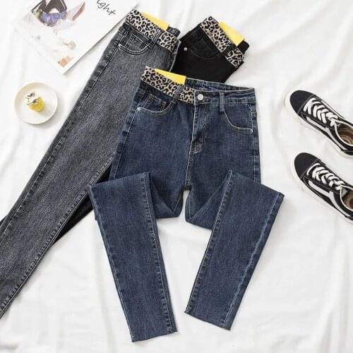 Fashion High-waist Womens Jeans 2021 New Slim High-profile Pencil Casual Stretch Skinny Ankle-length Pants Spring Autumn