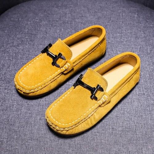 New Trend Boy Loafers Shoes Kids Flats Leather Casual Shoes Black Children Casual Slip On Shoes Designer Spring Kids Moccasins